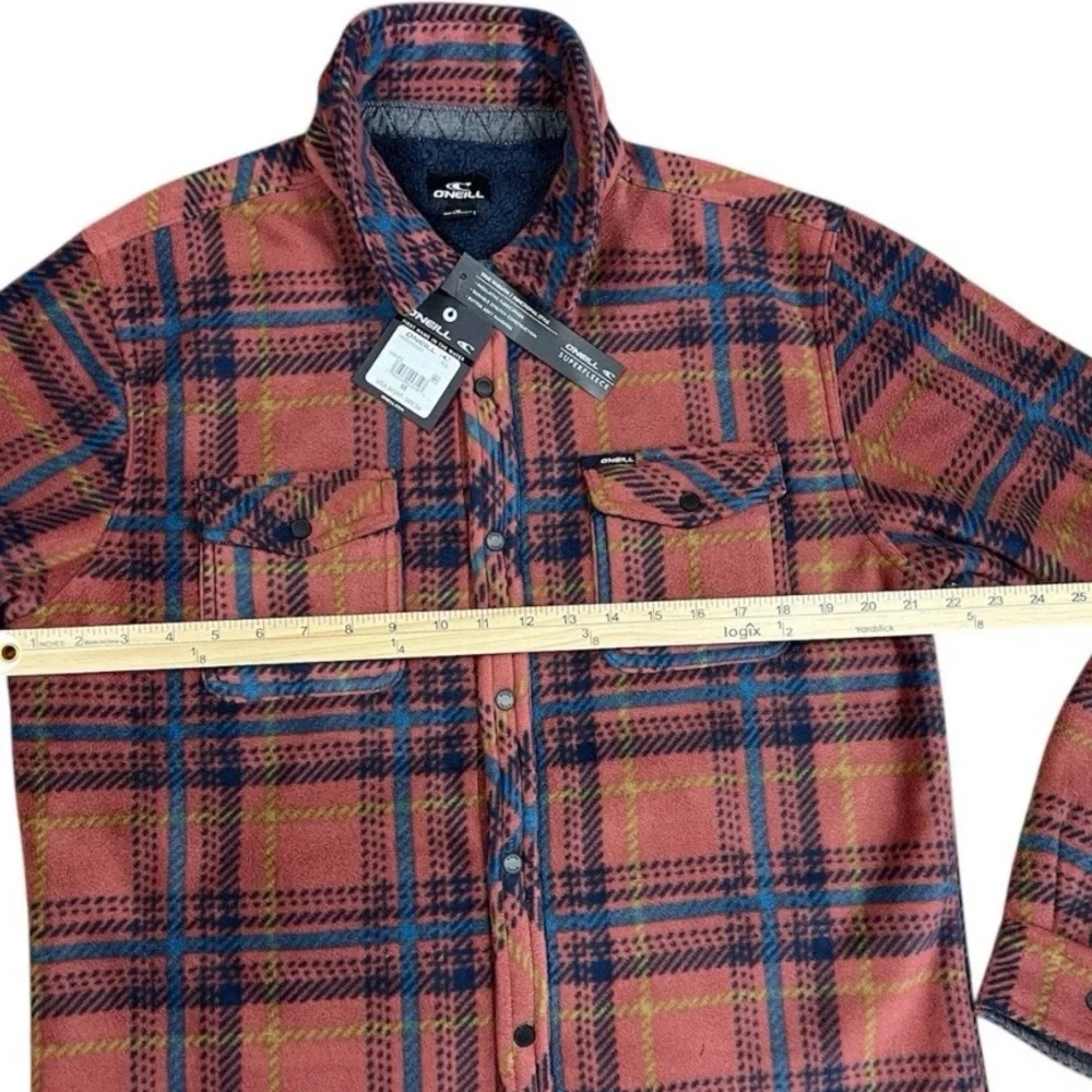 O’Neill Superfleece Jacket Men’s Medium Plaid Insulated Snap NWT